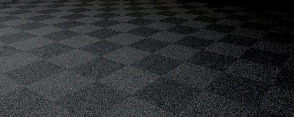 pavimento moquette nera scacchi