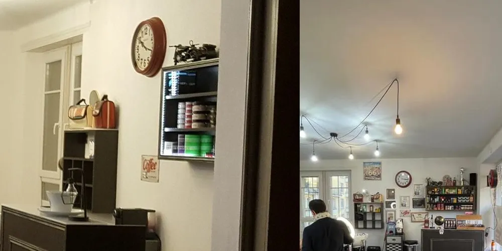 Carta da parati barberia prima