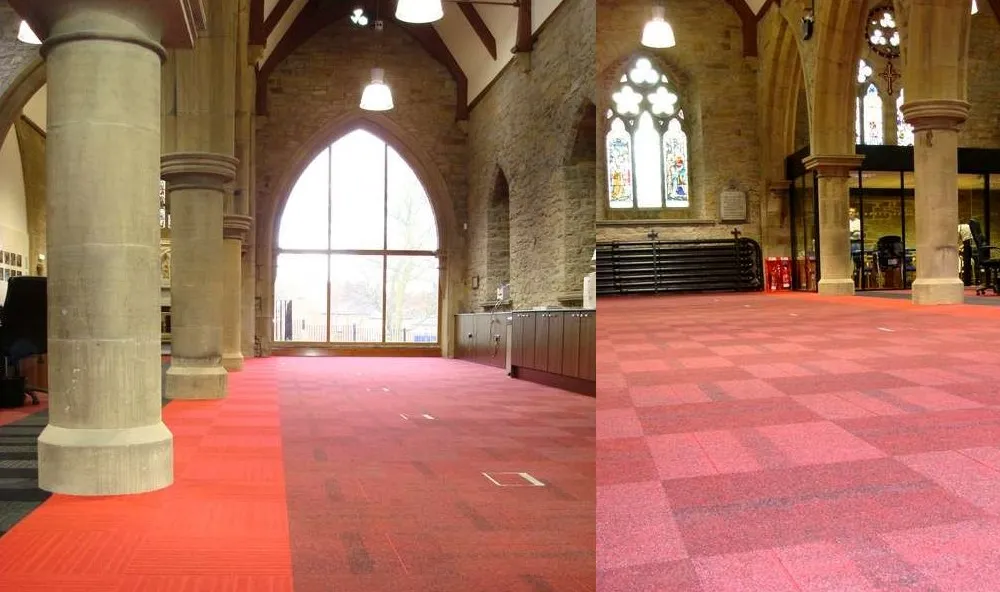 Pavimento in moquette chiesa