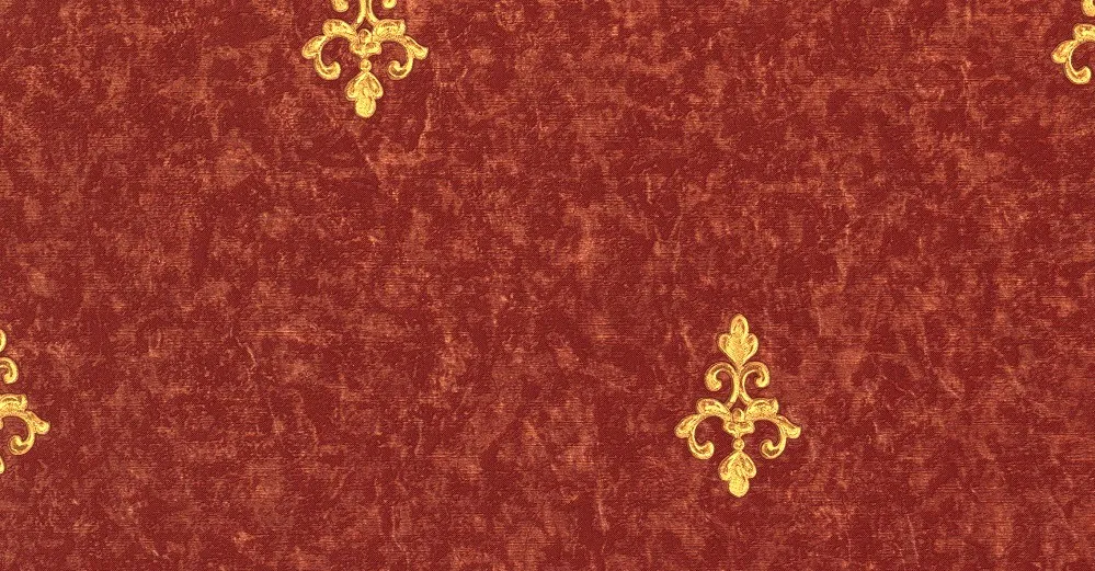Carta da parati in rosso e oro stile calssico lusso 46605 Carta da parati in rosso e oro