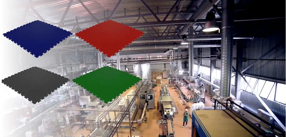 pavimento industriale in mattonelle pvc omogeneo da appoggiare