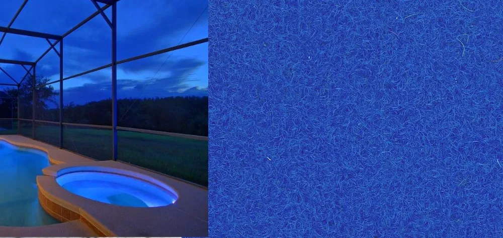 Esempio di moquette da esterno in colore blu