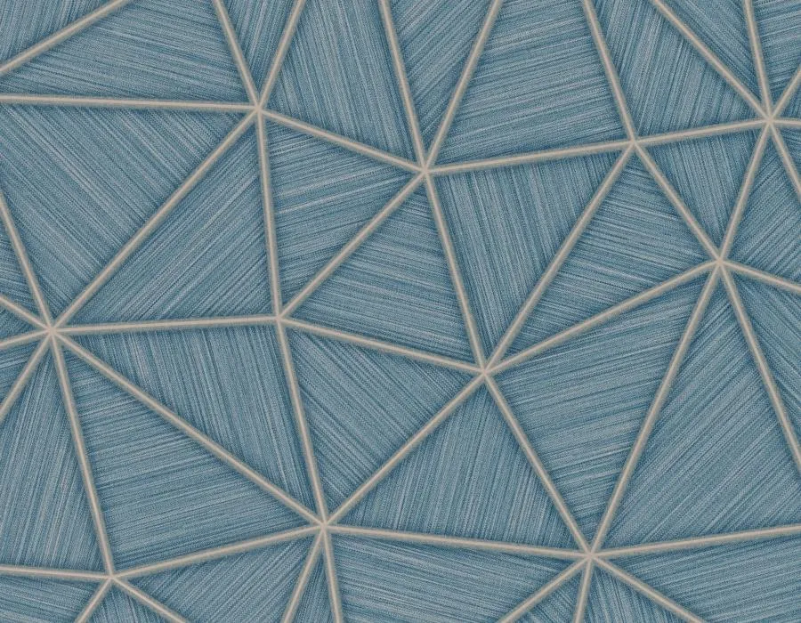 Carta da parati geometrica in blu e oro - Nanni Giancarlo