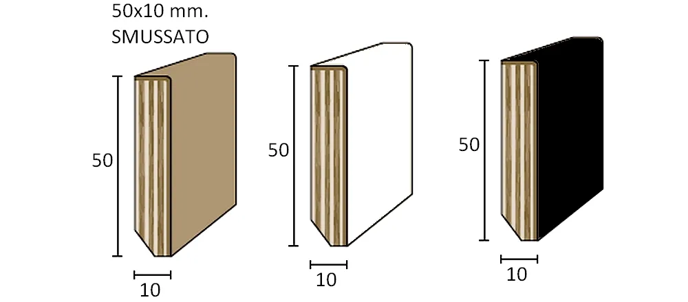 BATTISCOPA LEGNO Bianco o Nero laccato