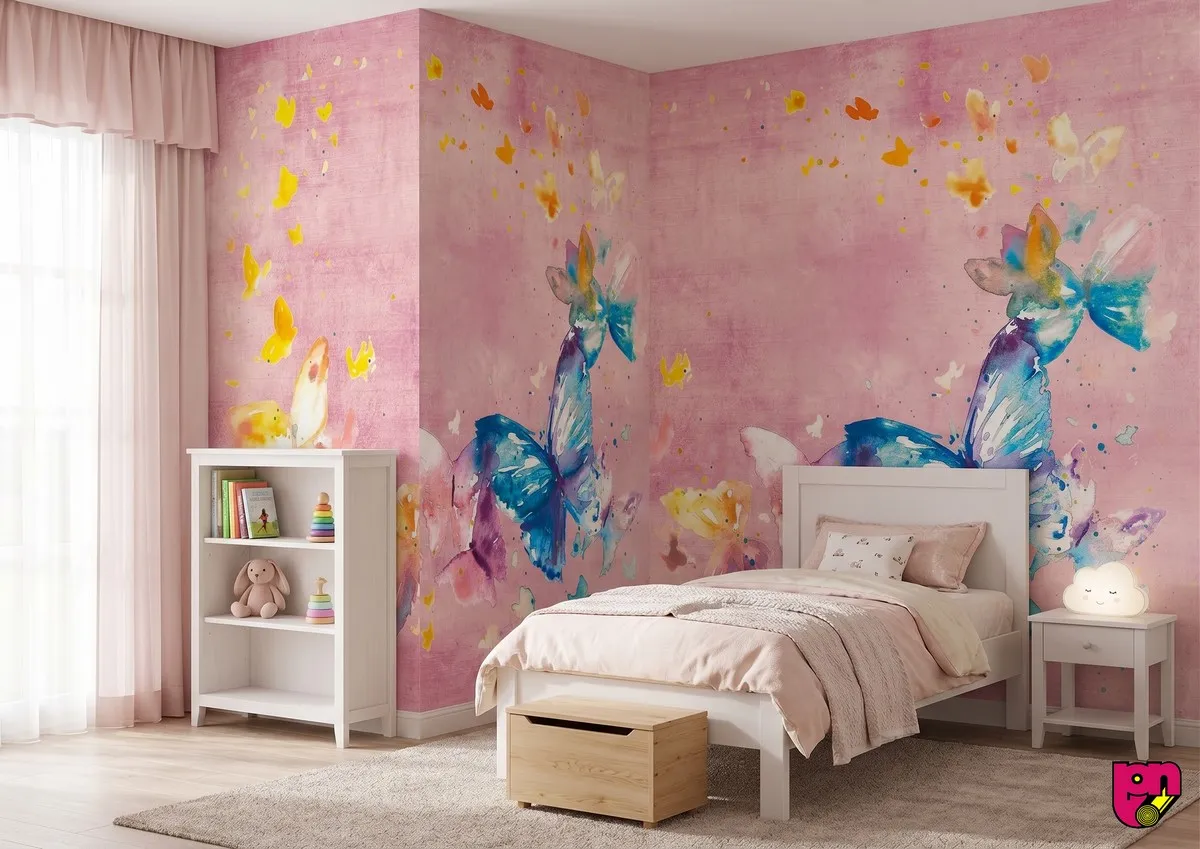 Carta da parati cameretta bambina in colore rosa con farfalle | Nanni Giancarlo Carta da parati cameretta bambina in colore rosa con farfalle | Nanni Giancarlo