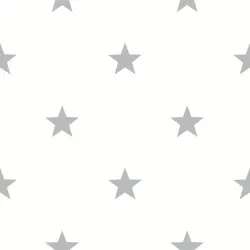 TEEN 83-241 | Carta da parati a stelle grigio e bianco