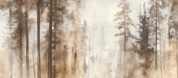 ABSTRACT TREES | Foresta con sagome di alberi watercolor