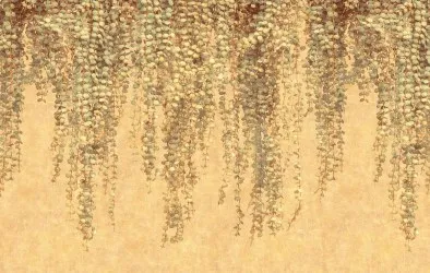 LLL ORO | Carta da parati dorata con foglie