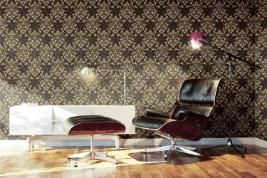 OD 46508 | Carta da parati classica di lusso in nero e oro
