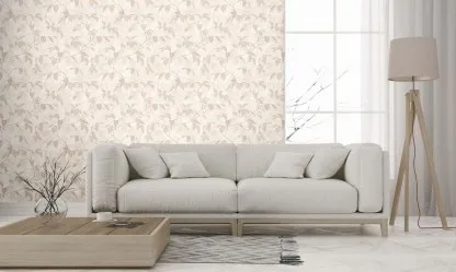 Carta parati foglie - Coordinabile alle righe