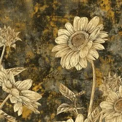 GIRASOLI | Carta da parati con girasoli - Colore 210 [particolare metal]