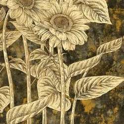 GIRASOLI | Carta da parati con girasoli - Colore 210 [particolare metal]
