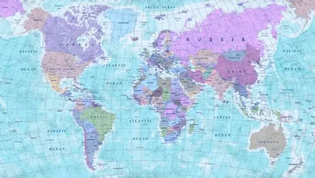 COLORED WORLD | Carta da parati geografica - Col. IR403