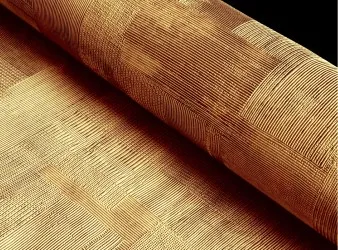 MATERIA 645 | Carta da parati dorata 3D
