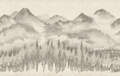 INFINITO | Carta da parati montagne effetto watercolor - Colore 0