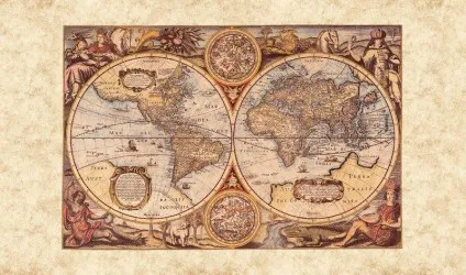 MONDO - ORBIS | Carta da parati mappamondo - Colore 1