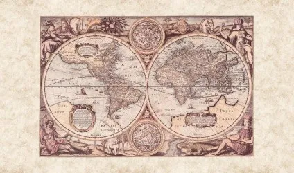 MONDO - ORBIS | Carta da parati mappamondo - Colore 2