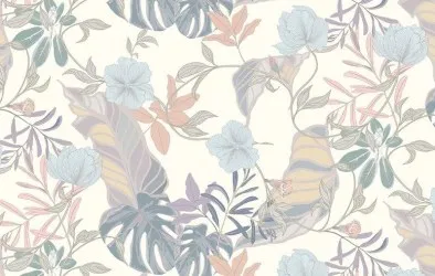 VANILLA | Carta da parati con fiori grandi - Colore 3