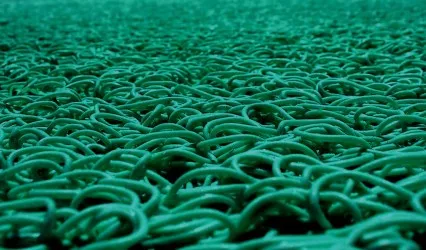 Zerbino in PVC ricciolo tipo trapper colore: Verde