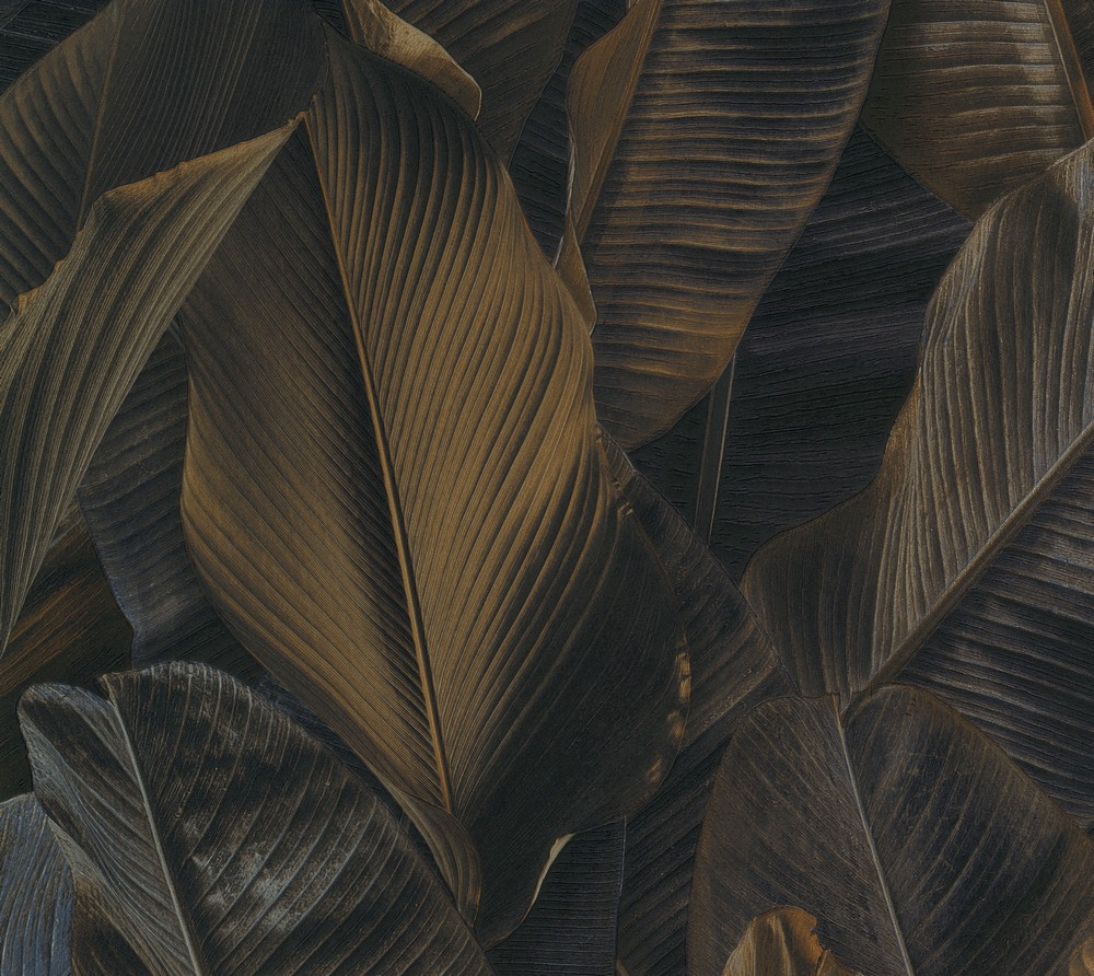 Carta da parati foglie di banano chiaro Lymphae 17803