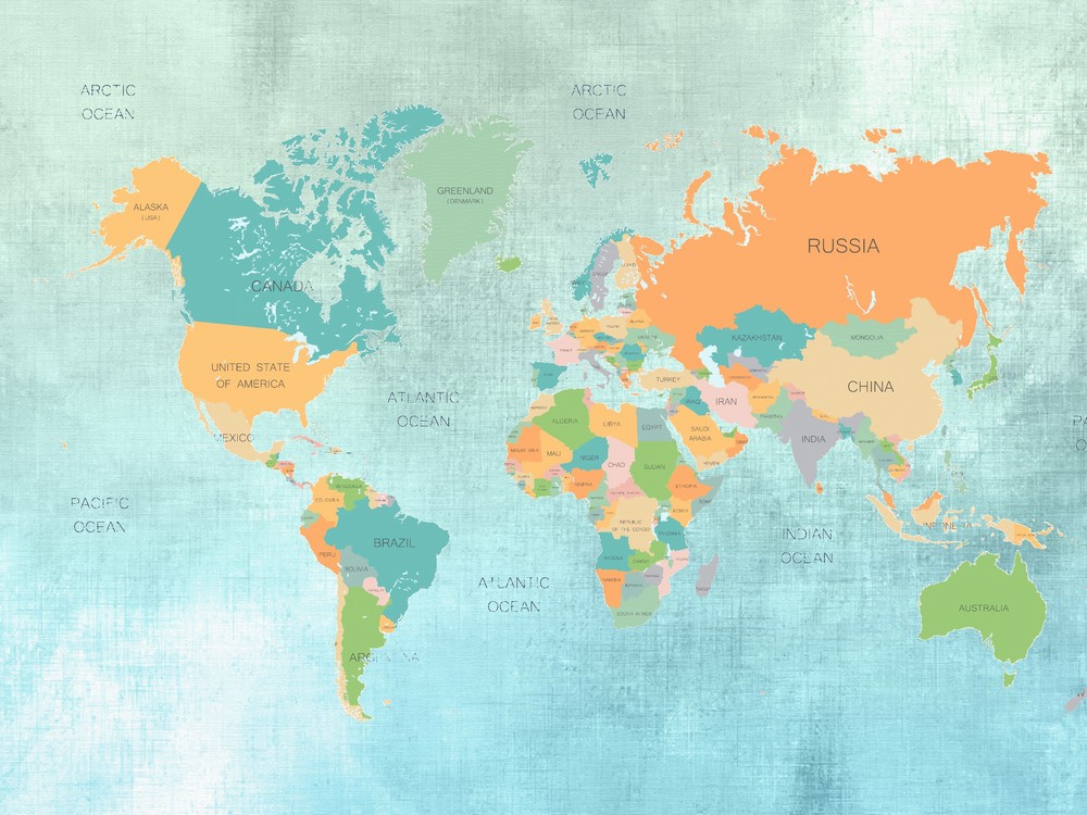 Carta da parati Mondo - Cartina Geografica