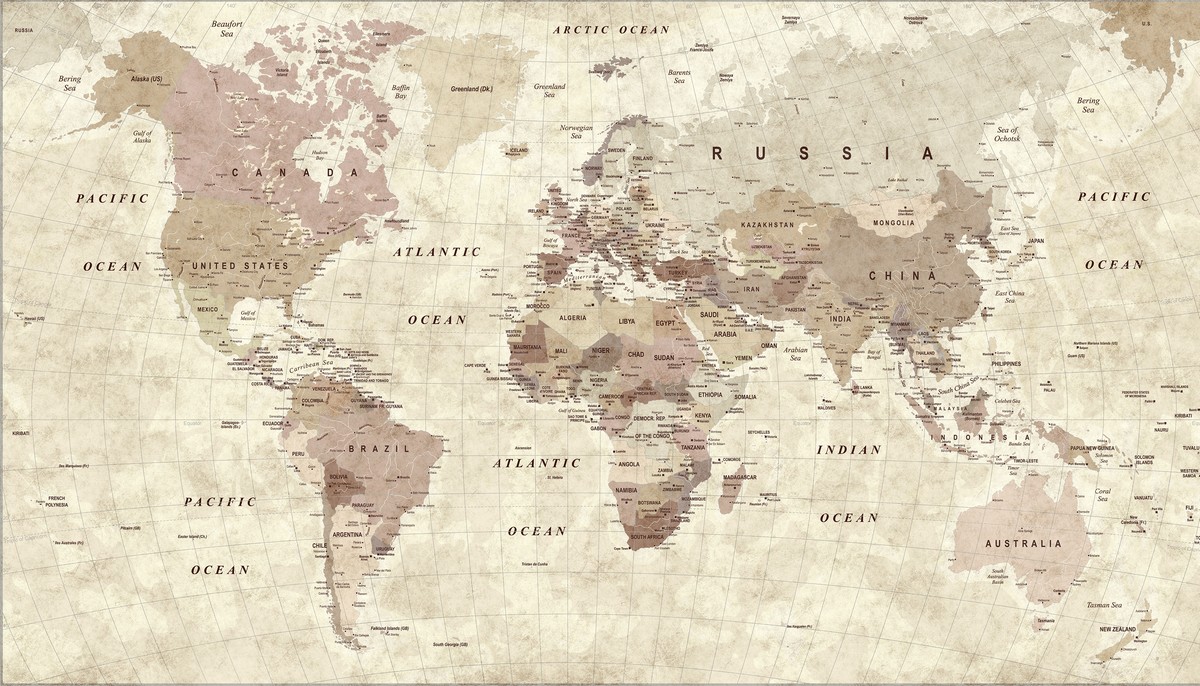 Carta geografica planisfero