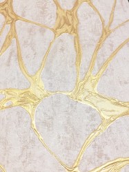 AUR 568 | Carta da parati astratta bianca e oro - Cod.56802
