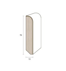 BATTISCOPA BIANCO Laccato 100% legno 