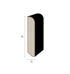 BATTISCOPA NERI |  100% legno laccato nero