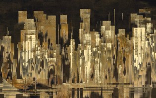 CITY ORO | Carta da parati grattacieli - Col. 252 [nero e oro]
