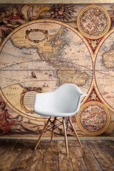 MONDO - ORBIS | Carta parati mappamondo stile vintage