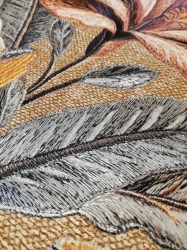 Dettaglio wallpaper lusso design tropicale color sabbia dorata effetto tessile